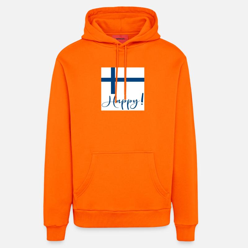 DRAPEAU FINLANDAIS - SIGNE HEUREUX - Sweat à capuche bio décontracté fabriqué en UE - SUNSET ORANGE