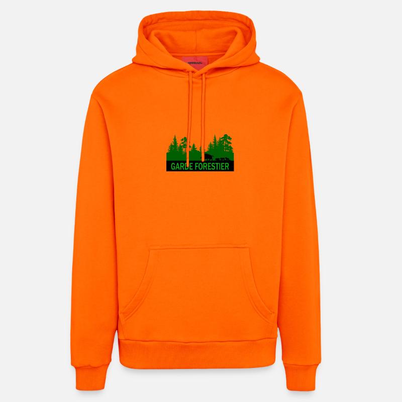 Garde forestier - Sweat à capuche bio décontracté fabriqué en UE - SUNSET ORANGE
