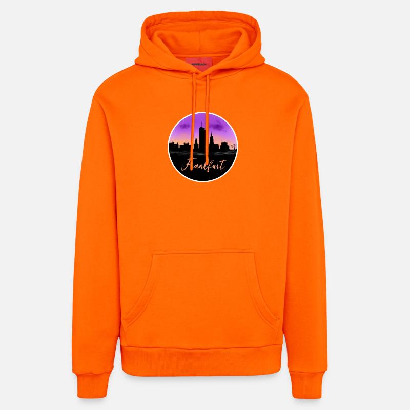 Francfort Fine Skyline - Sweat à capuche bio décontracté fabriqué en UE - SUNSET ORANGE