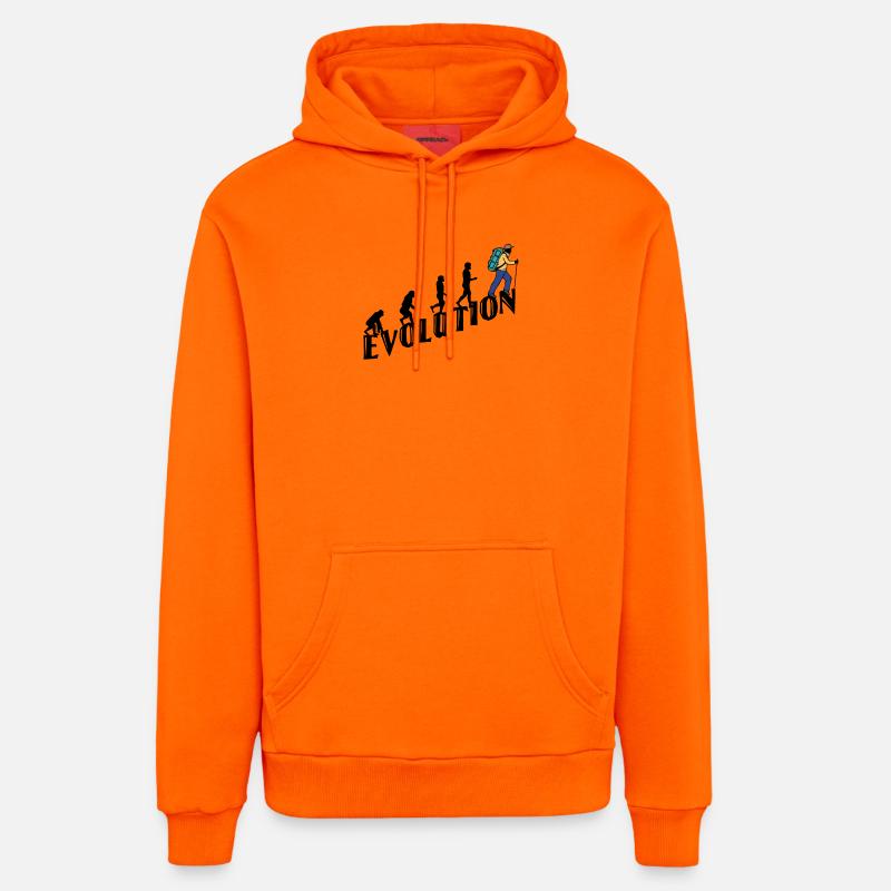 Randonnée Evolution Randonneur Randonnée Escalade - Sweat à capuche bio décontracté fabriqué en UE - SUNSET ORANGE