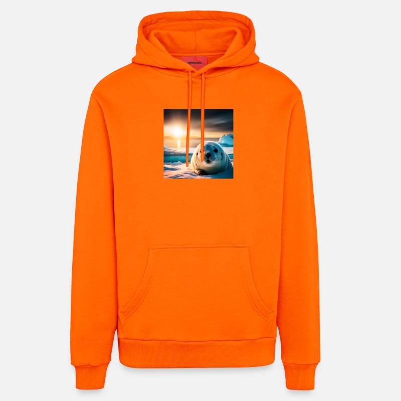 Bébé Phoque - Sweat à capuche bio décontracté fabriqué en UE - SUNSET ORANGE