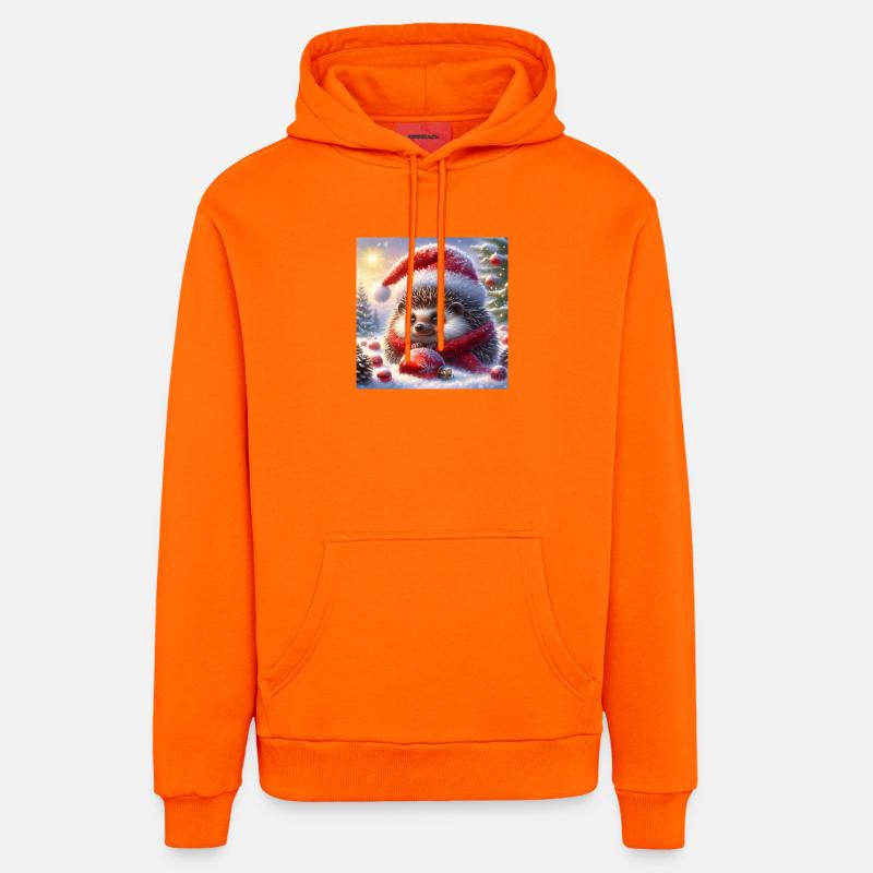 Hérisson de Noël - Sweat à capuche bio décontracté fabriqué en UE - SUNSET ORANGE