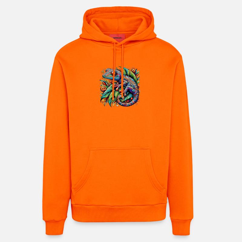 Gecko - Sweat à capuche bio décontracté fabriqué en UE - SUNSET ORANGE