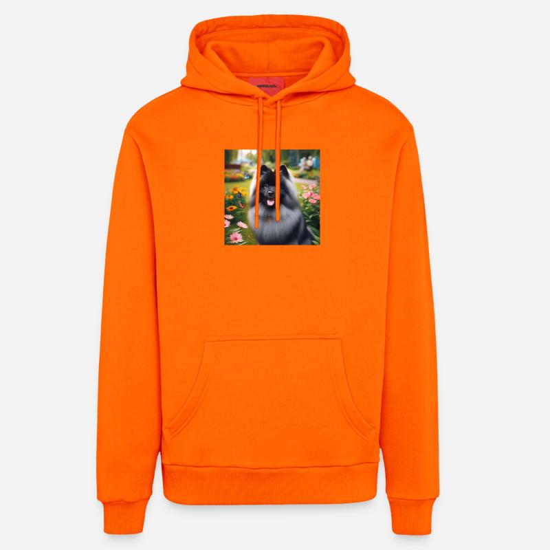 Wolspitz Keeshond - Sweat à capuche bio décontracté fabriqué en UE - SUNSET ORANGE