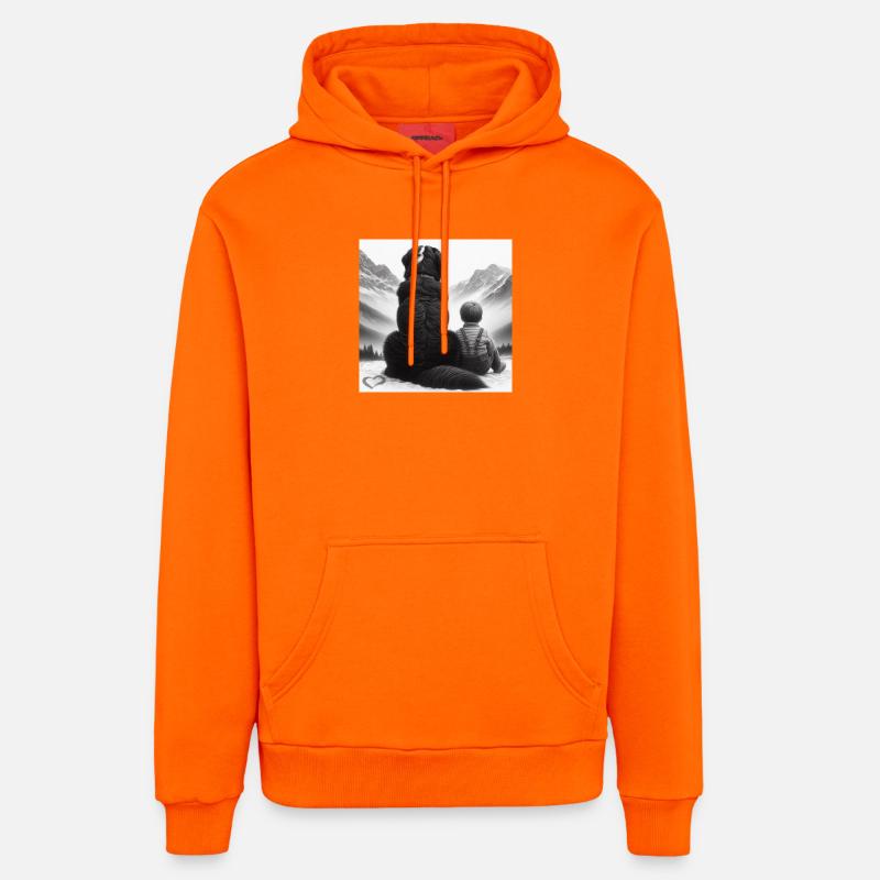 Bouvier bernois - Sweat à capuche bio décontracté fabriqué en UE - SUNSET ORANGE