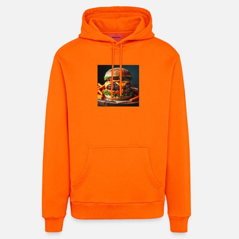 Burger complet - Sweat à capuche bio décontracté fabriqué en UE - SUNSET ORANGE