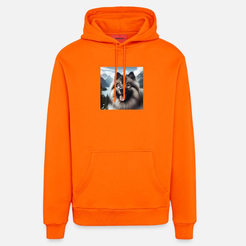Joyeux Wolfspitz - Sweat à capuche bio décontracté fabriqué en UE - SUNSET ORANGE