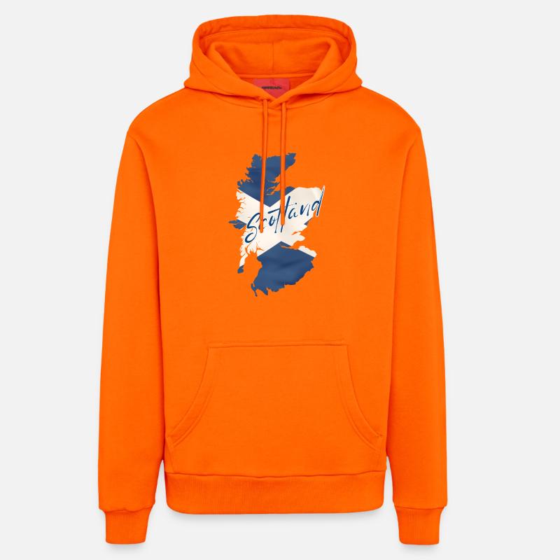 Drapeau de l’Ecosse, fierté écossaise - Sweat à capuche bio décontracté fabriqué en UE - SUNSET ORANGE