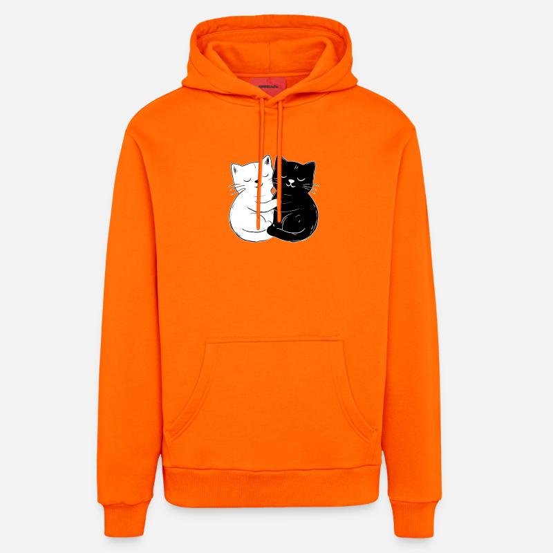 Chats mignons – simples et élégants - Sweat à capuche bio décontracté fabriqué en UE - SUNSET ORANGE