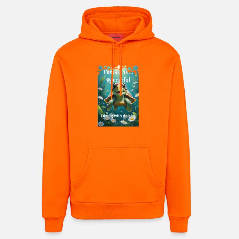 Plongées sous-marines avec des marguerites - Sweat à capuche bio décontracté fabriqué en UE - SUNSET ORANGE