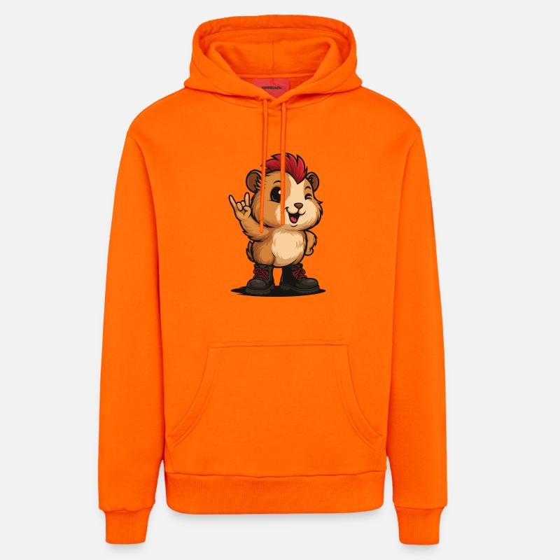 Punk Rock Cochon d’Inde - Sweat à capuche bio décontracté fabriqué en UE - SUNSET ORANGE