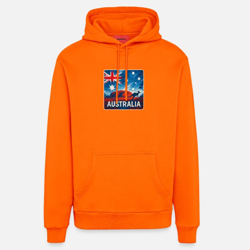 Conception de l’Outback australien - Sweat à capuche bio décontracté fabriqué en UE - SUNSET ORANGE