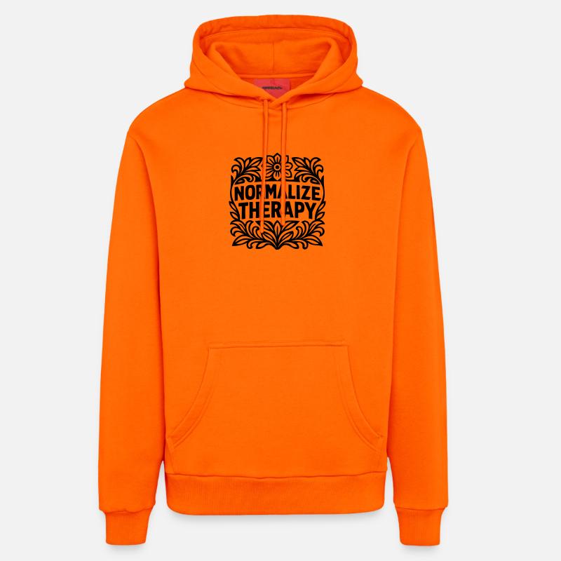 Normaliser - Sweat à capuche bio décontracté fabriqué en UE - SUNSET ORANGE