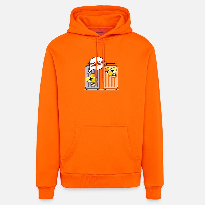 VALISE DE VACANCES STRESS VACANCES - Sweat à capuche bio décontracté fabriqué en UE - SUNSET ORANGE
