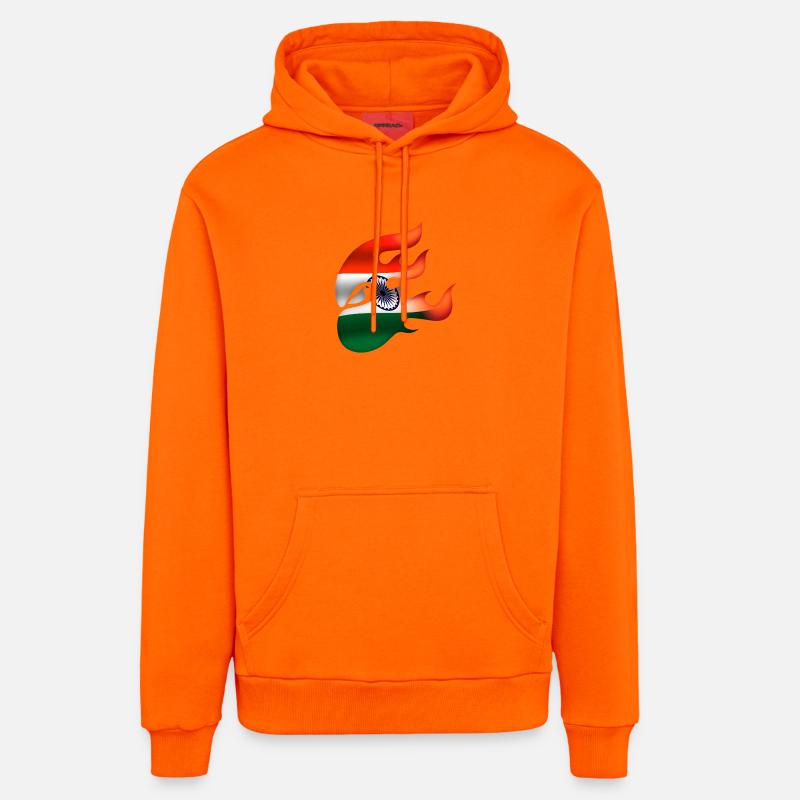Drapeau de l’Inde - Inde - Ninja - Sweat à capuche bio décontracté fabriqué en UE - SUNSET ORANGE