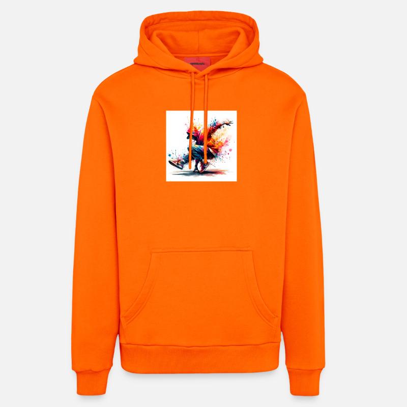 Danse urbaine au style dynamique - Sweat à capuche bio décontracté fabriqué en UE - SUNSET ORANGE