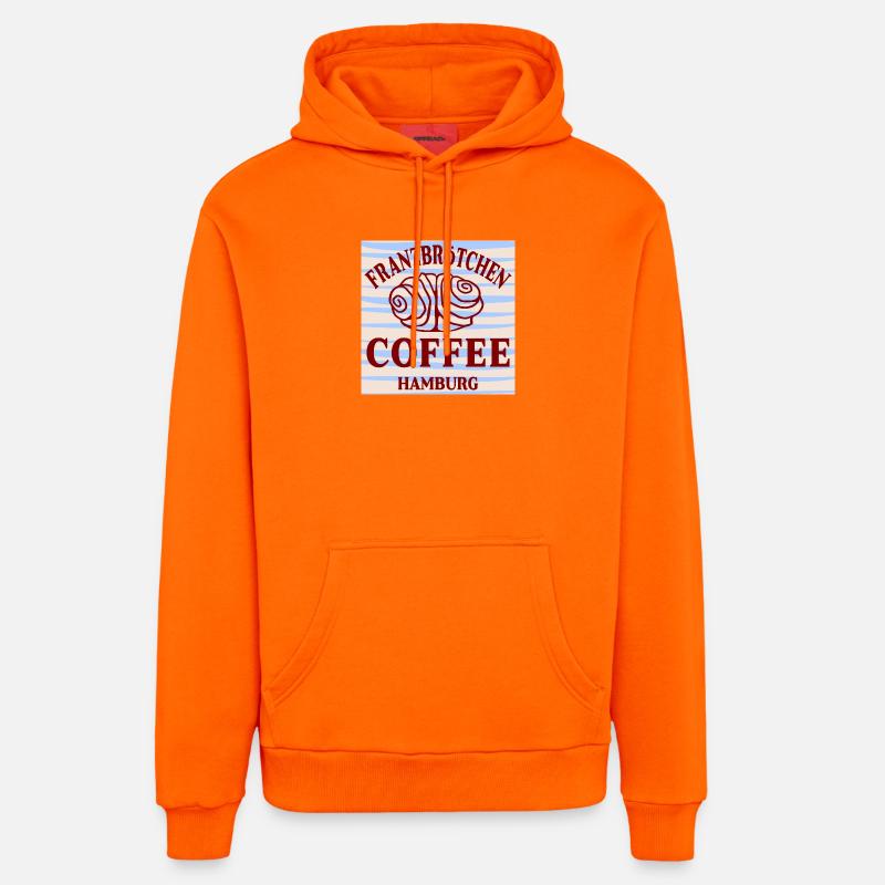 FRANZBRÖTCHEN CAFÉ DE HAMBOURG - Sweat à capuche bio décontracté fabriqué en UE - SUNSET ORANGE