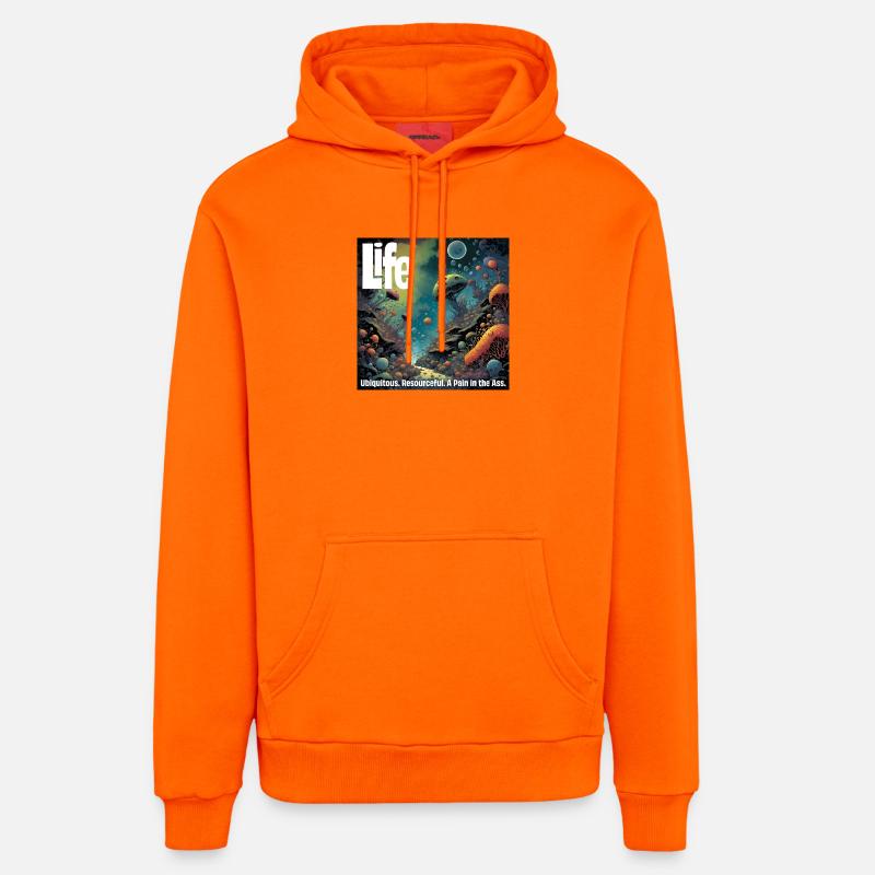 La vie, elle est partout - Sweat à capuche bio décontracté fabriqué en UE - SUNSET ORANGE