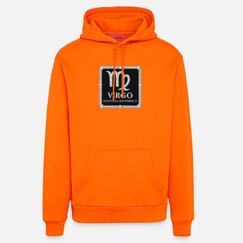 Signe du zodiaque Vierge - Sweat à capuche bio décontracté fabriqué en UE - SUNSET ORANGE