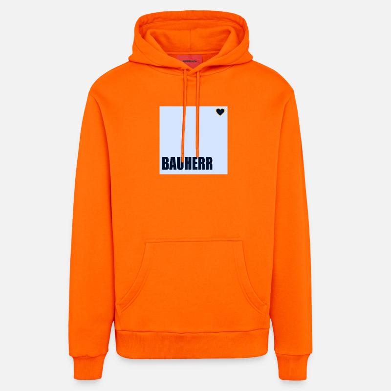 CONSTRUCTEUR DE MAISONS HERZ - Sweat à capuche bio décontracté fabriqué en UE - SUNSET ORANGE