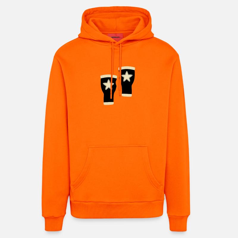 Conception de gants sans doigts étoile - Sweat à capuche bio décontracté fabriqué en UE - SUNSET ORANGE