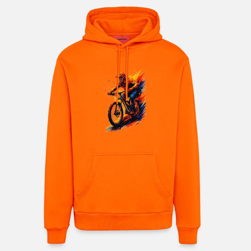 Cadeau cool pour VTTT VTT, - Sweat à capuche bio décontracté fabriqué en UE - SUNSET ORANGE
