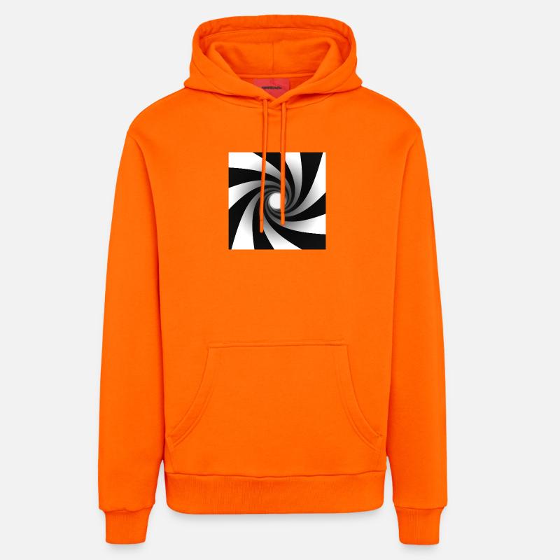 Vortex en spirale monochrome - Sweat à capuche bio décontracté fabriqué en UE - SUNSET ORANGE