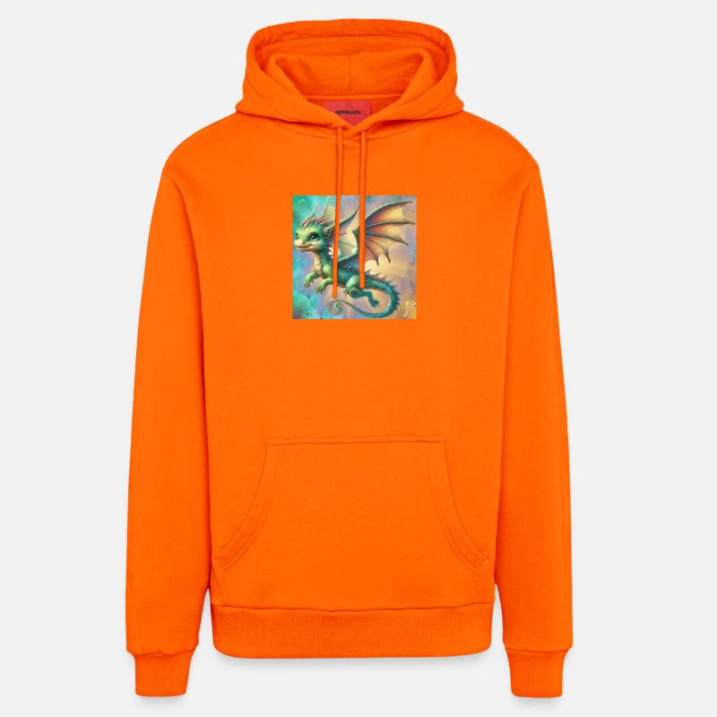 dragon - Sweat à capuche bio décontracté fabriqué en UE - SUNSET ORANGE