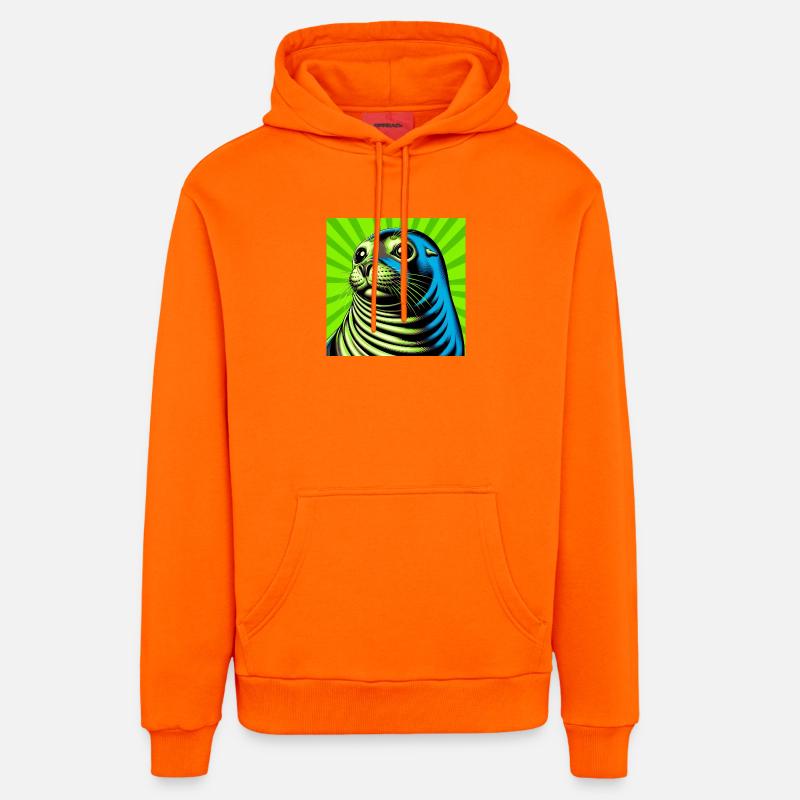 Phoque - Sweat à capuche bio décontracté fabriqué en UE - SUNSET ORANGE