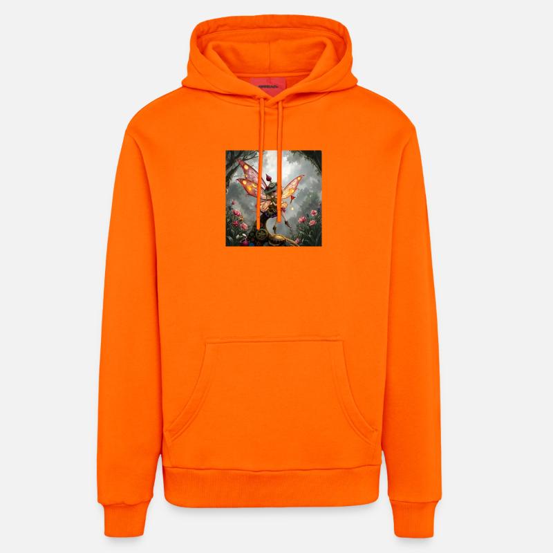 Fée steampunk aux ailes - Sweat à capuche bio décontracté fabriqué en UE - SUNSET ORANGE