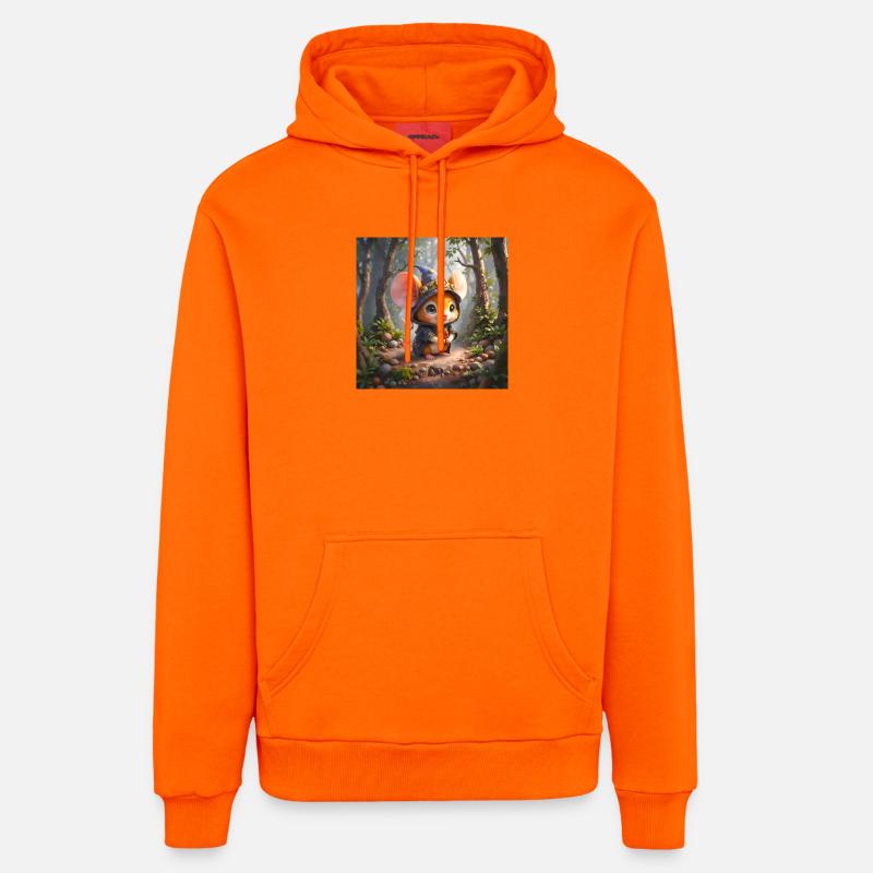 Souris Mage de la Forêt Brillante - Sweat à capuche bio décontracté fabriqué en UE - SUNSET ORANGE
