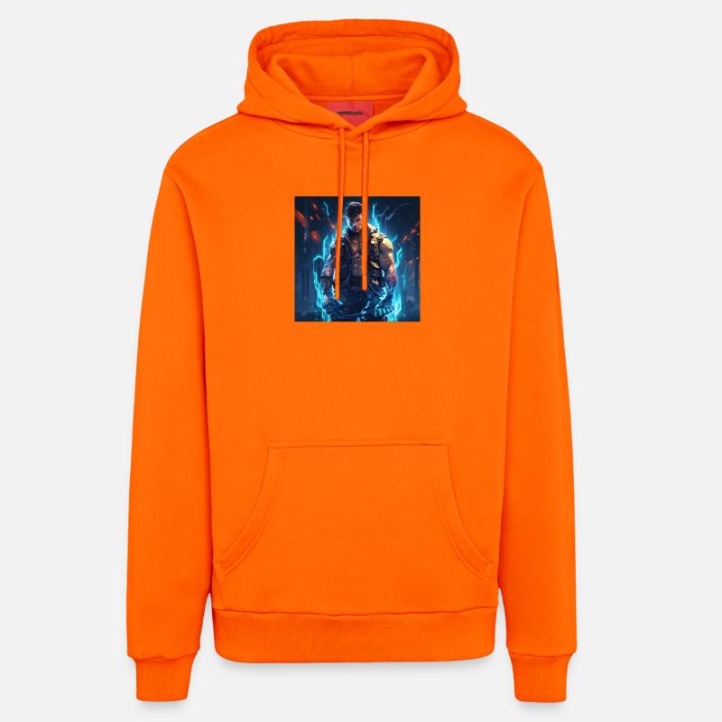 Ranger Nébuleuse Guerrier Néon - Sweat à capuche bio décontracté fabriqué en UE - SUNSET ORANGE