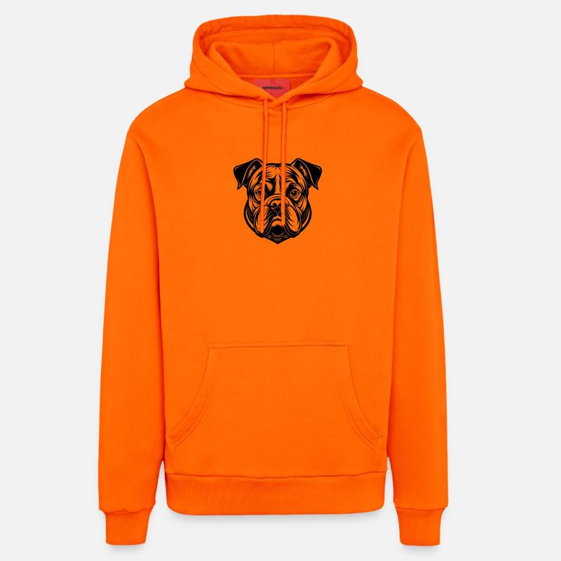Bouledogue anglais - Sweat à capuche bio décontracté fabriqué en UE - SUNSET ORANGE