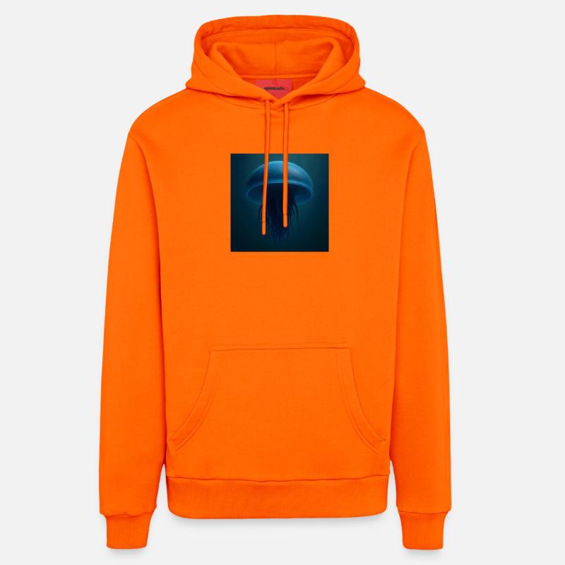 Méduse bleu minuit - Sweat à capuche bio décontracté fabriqué en UE - SUNSET ORANGE