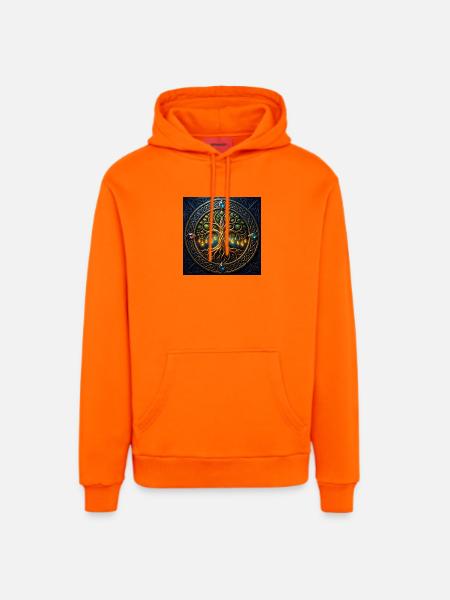 Arbre mystique aux bijoux et nœuds - Sweat à capuche bio décontracté fabriqué en UE - SUNSET ORANGE
