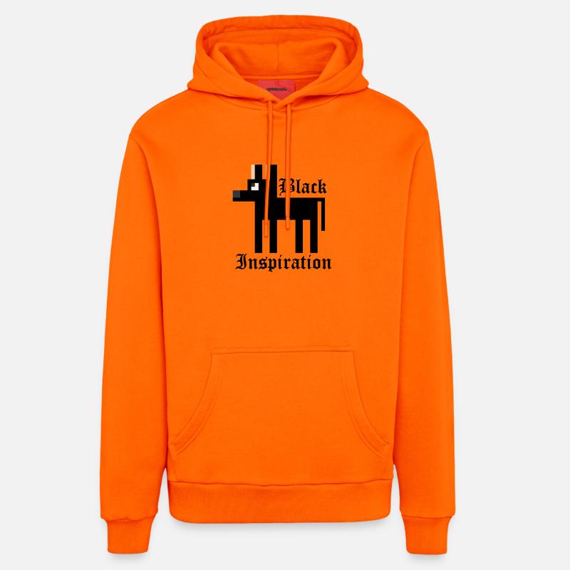 Sheperd noir - Sweat à capuche bio décontracté fabriqué en UE - SUNSET ORANGE