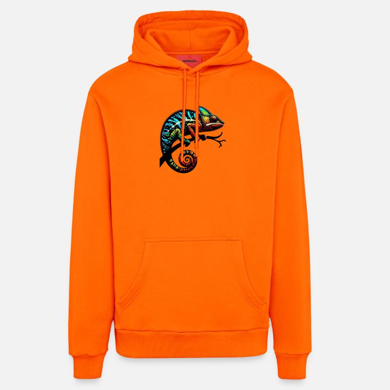 Caméléon - Sweat à capuche bio décontracté fabriqué en UE - SUNSET ORANGE
