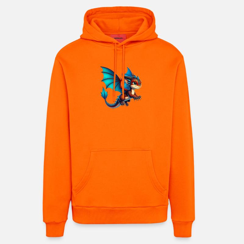Dragon - Sweat à capuche bio décontracté fabriqué en UE - SUNSET ORANGE