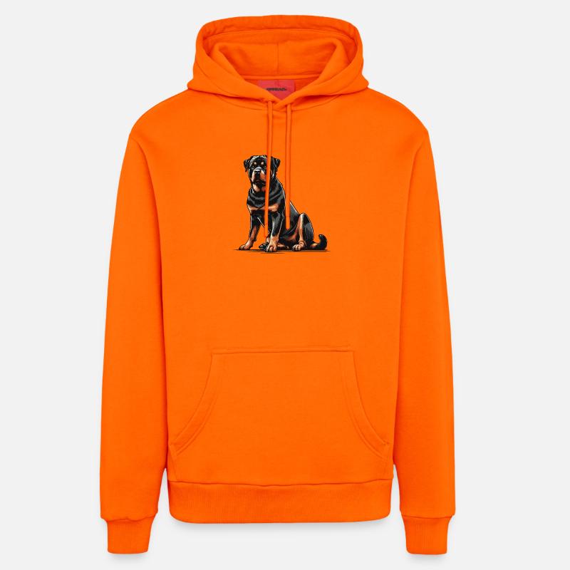 Rottweiler - Sweat à capuche bio décontracté fabriqué en UE - SUNSET ORANGE