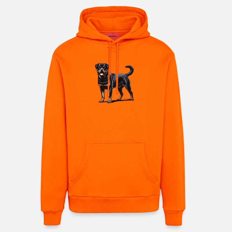 Rottweiler - Sweat à capuche bio décontracté fabriqué en UE - SUNSET ORANGE