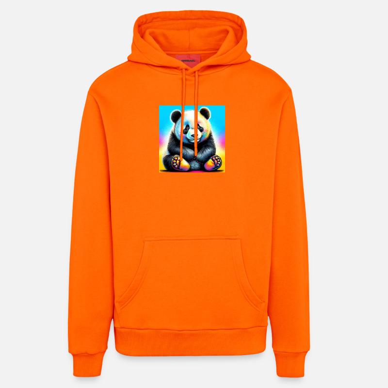 panda - Sweat à capuche bio décontracté fabriqué en UE - SUNSET ORANGE