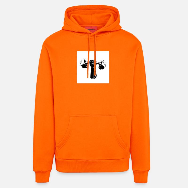 Force de l’haltère Kraftfist - Sweat à capuche bio décontracté fabriqué en UE - SUNSET ORANGE