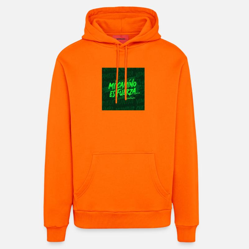 Mon chemin, c’est la force - Sweat à capuche bio décontracté fabriqué en UE - SUNSET ORANGE