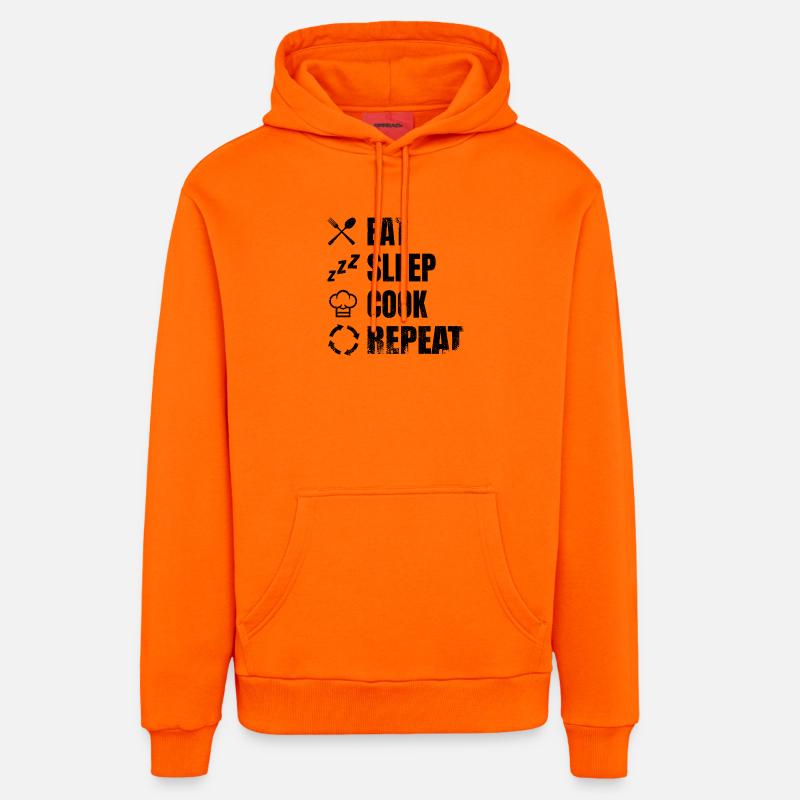 Plan de cuisson - Sweat à capuche bio décontracté fabriqué en UE - SUNSET ORANGE