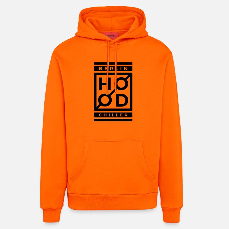 Bois moderne Chiller Berlin - Sweat à capuche bio décontracté fabriqué en UE - SUNSET ORANGE