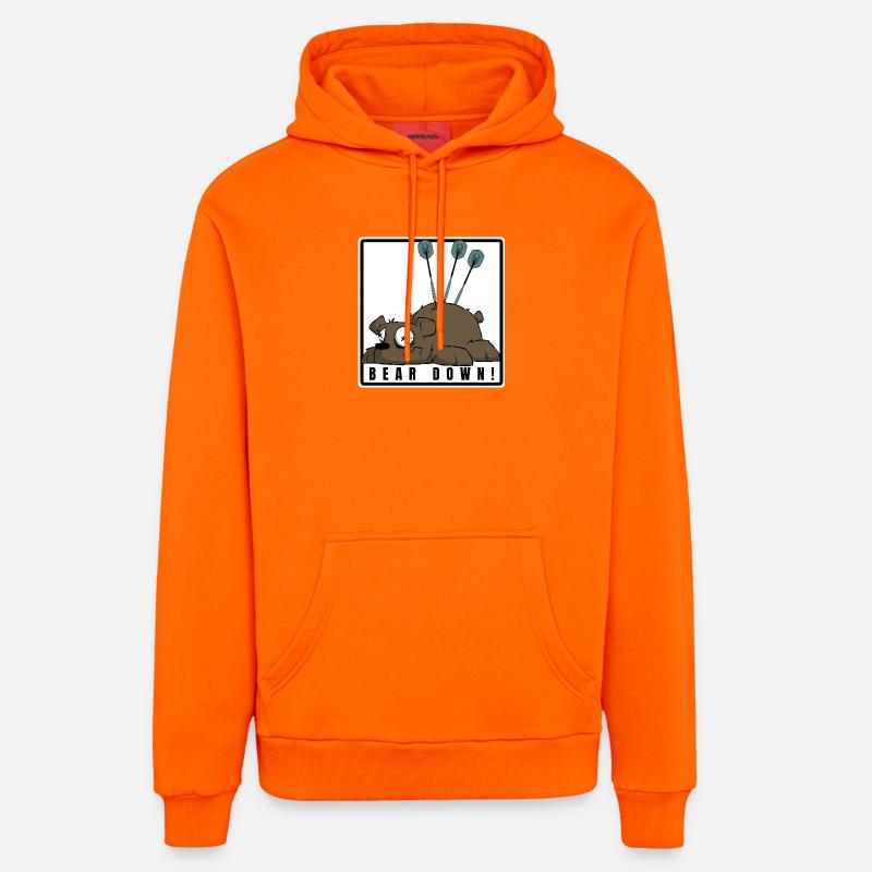 Drôle de fléchettes motif comique. POURSUIVEZ ! - Sweat à capuche bio décontracté fabriqué en UE - SUNSET ORANGE