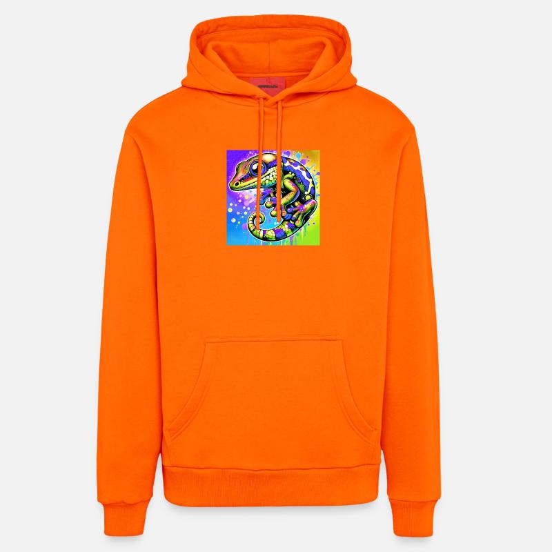 Gecko - Sweat à capuche bio décontracté fabriqué en UE - SUNSET ORANGE