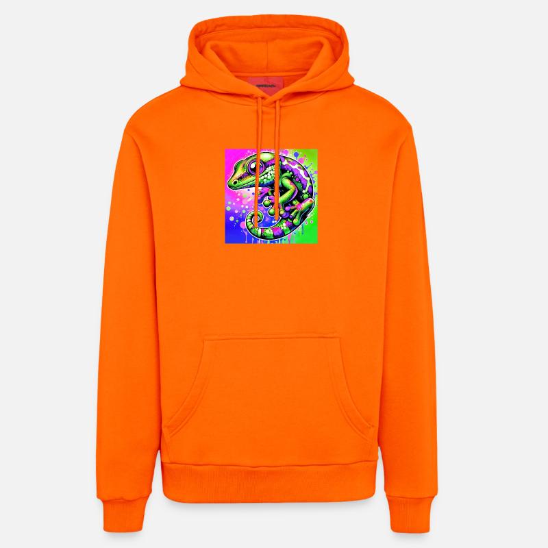 Gecko - Sweat à capuche bio décontracté fabriqué en UE - SUNSET ORANGE