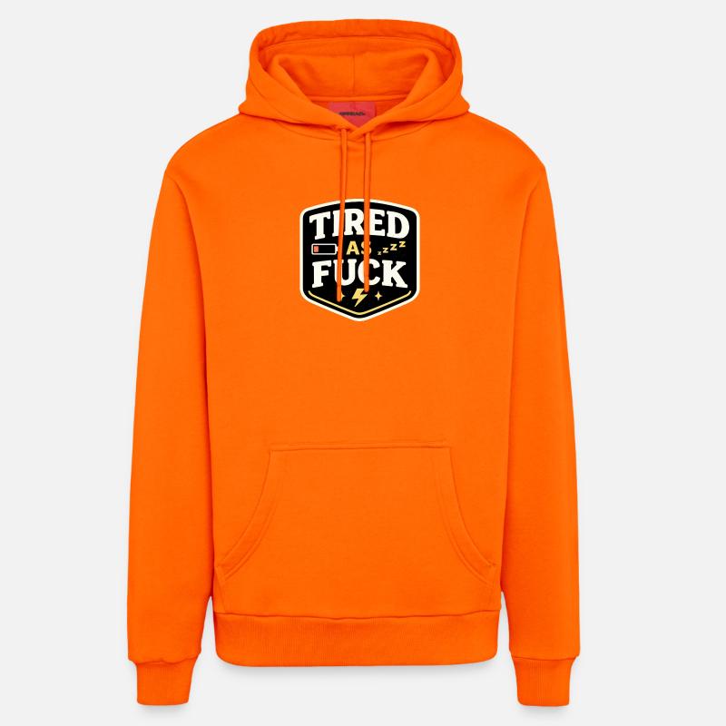 Fatigué comme l’on - Sweat à capuche bio décontracté fabriqué en UE - SUNSET ORANGE