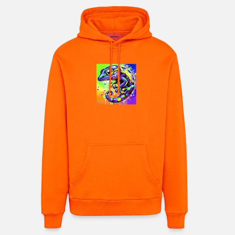 Gecko - Sweat à capuche bio décontracté fabriqué en UE - SUNSET ORANGE